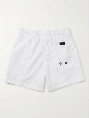 2. DROP SEASON solid color swimwear with side logo Black and White