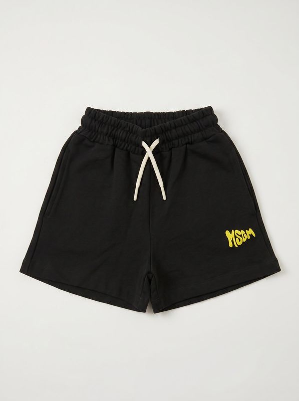 Bermuda shorts with logo Black MSGM
