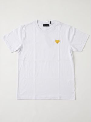 1. T-shirt logata Bianco-Giallo