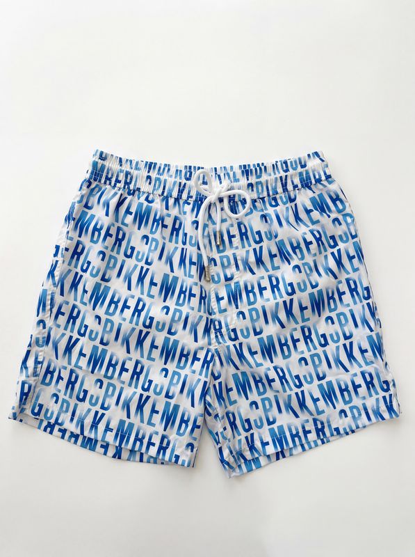 BIKKEMBERGS logoed swimsuit White-Blue Bikkembergs