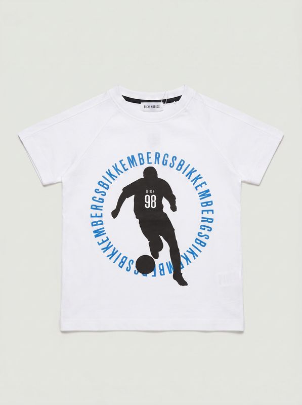 1. T-shirt logata Bianco Bikkembergs bk4167