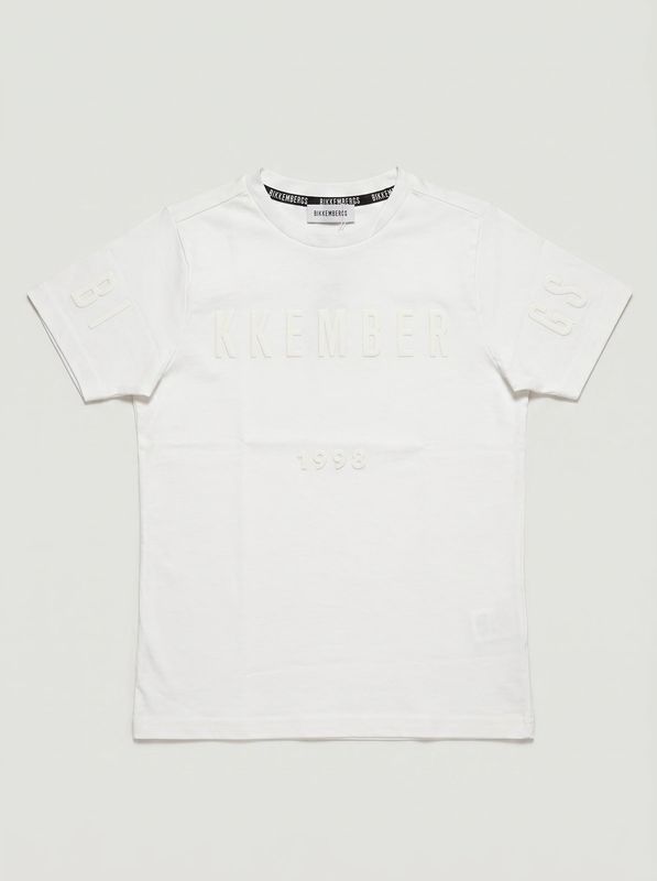 1. T-shirt logata Bianco Bikkembergs bk4051