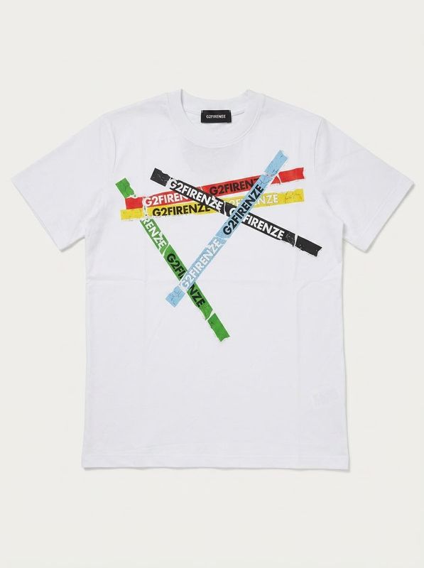 1. T-shirt logata Bianco G2 Firenze tape/t
