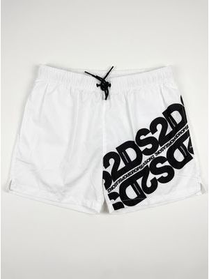 1. Solid color swimwear with side logo White