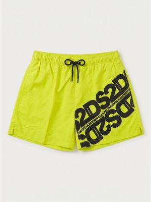 1. Solid color swimwear with side logo Lime