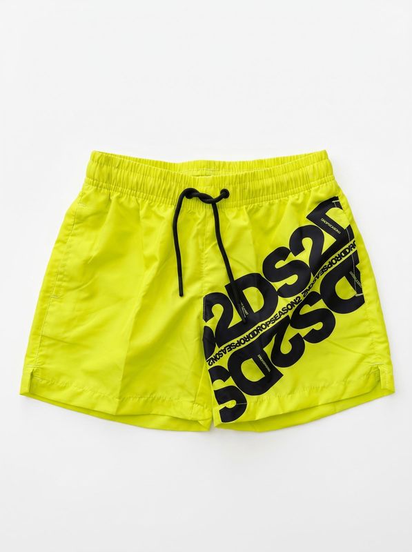 Costume mare tinta unita con logo laterale Lime DS2