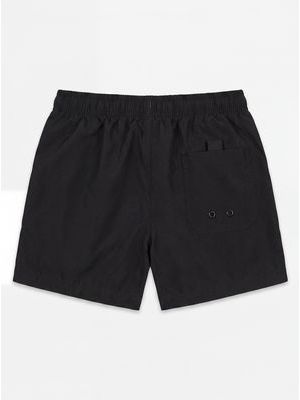 2. DROP SEASON solid color swimwear with side logo Black-White