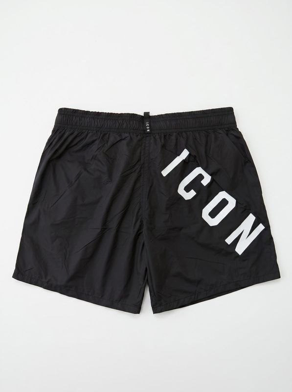 2. ICON solid color swimwear with front and back logo Black Icon ibcs001178