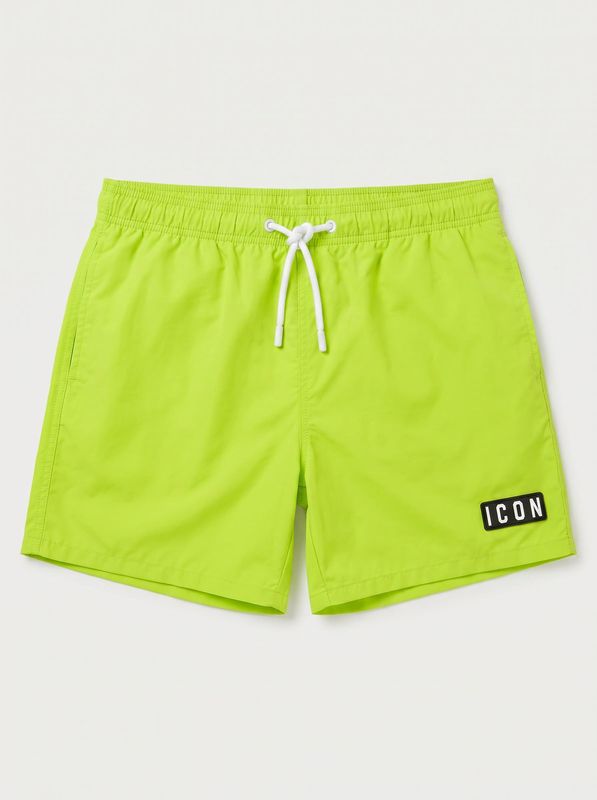 ICON solid color swimwear with front and back logo Green Icon