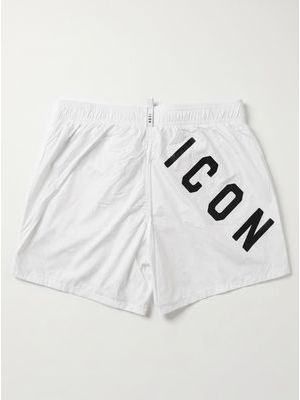 2. ICON solid color swimwear with front and back logo White