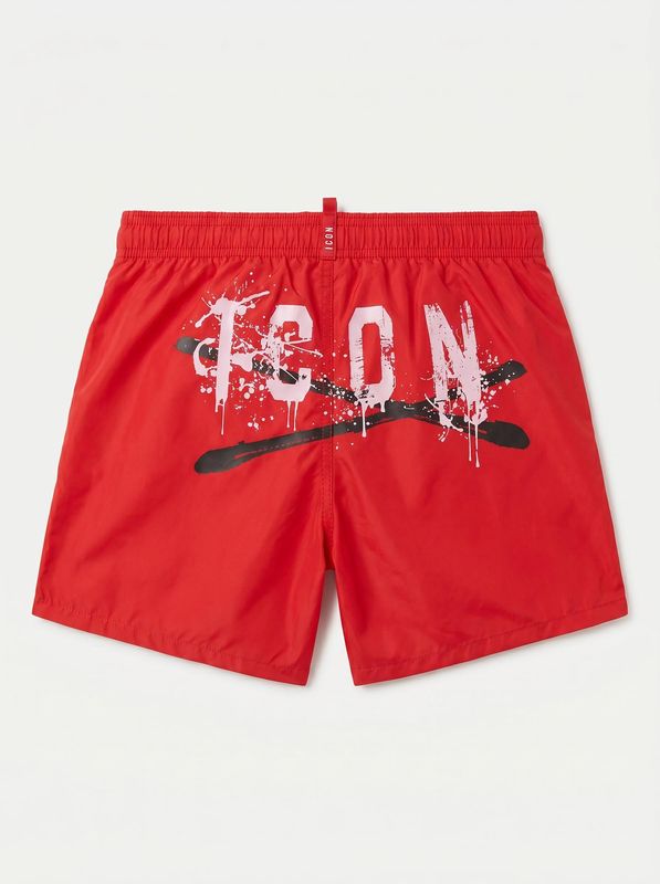2. ICON solid color swimwear with front and back logo Red Icon ibcs001177