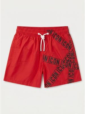 1. Costume mare logato Rosso