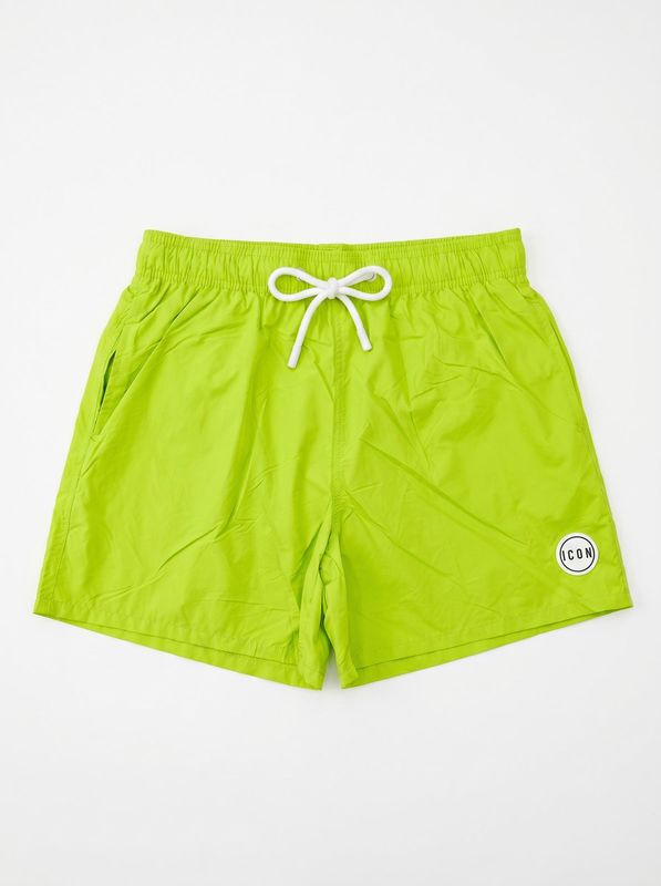 ICON solid color swimwear with back logo Lime Icon