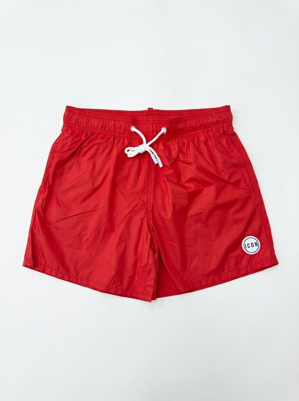 ICON solid color swimwear with back logo Red Icon
