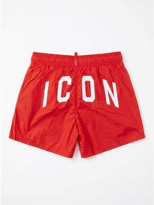 2. ICON solid color swimwear with back logo Red