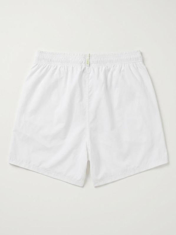 2. Solid color swimsuit with logo White-Green Icon iuw002