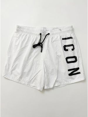 1. Solid color swimsuit with logo Black and White