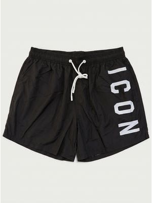 1. Solid color swimsuit with logo Black
