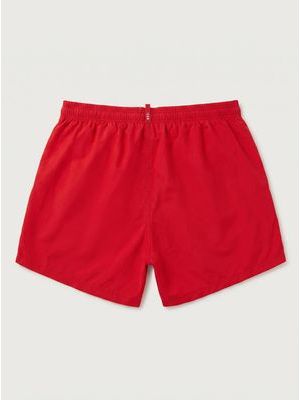 2. Solid color swimsuit with logo Red