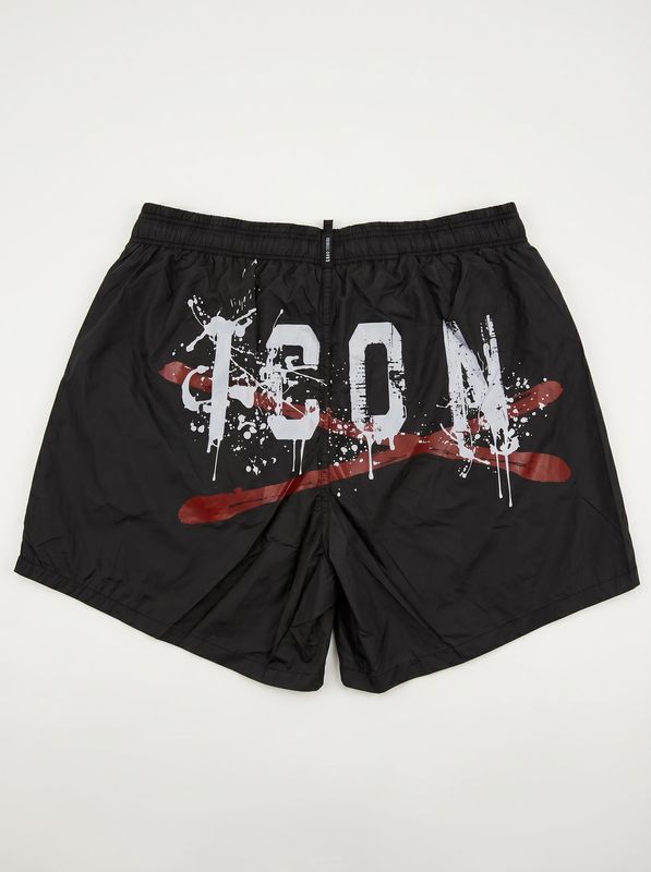 2. Solid color swimsuit with logo Black Icon iuw003