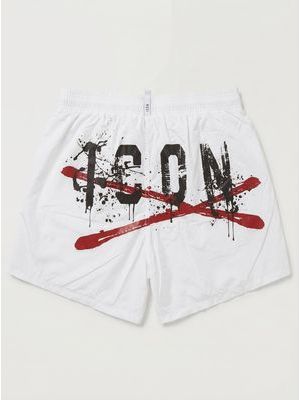 2. Solid color swimsuit with logo White