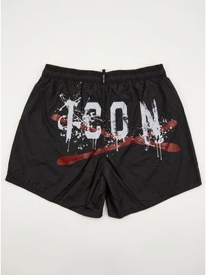 2. Solid color swimsuit with logo Black