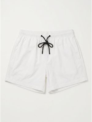 1. Solid color swimsuit with logo White