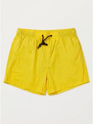 1. Solid color swimsuit with logo Yellow