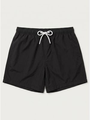 1. Solid color swimsuit with logo Black