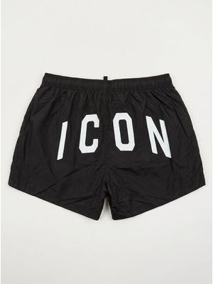 2. Solid color swimsuit with logo Black