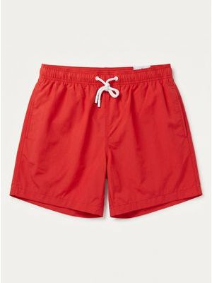 1. Solid color swimsuit with logo Red