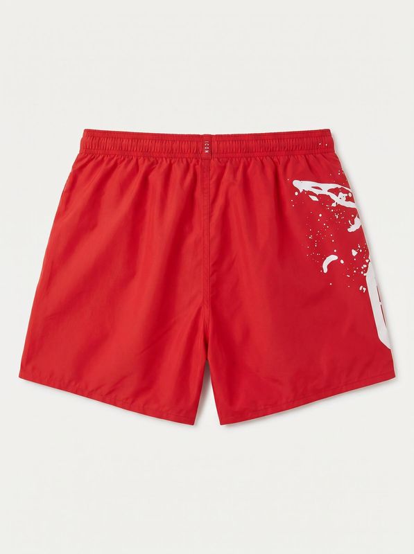 2. Solid color swimsuit with logo Red Icon iuw004