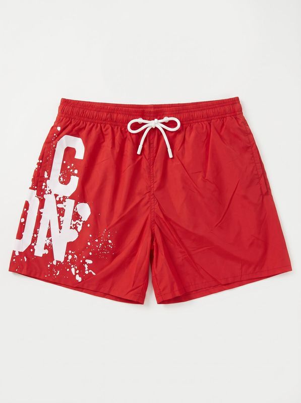 Solid color swimsuit with logo Red Icon