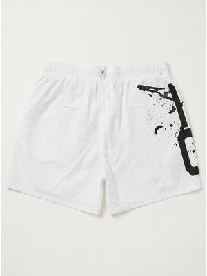 2. Solid color swimsuit with logo White