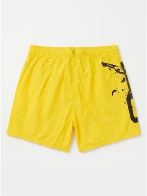 2. Solid color swimsuit with logo Yellow