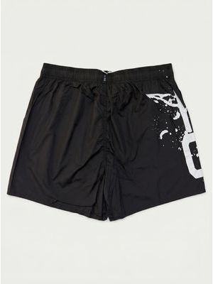 2. Solid color swimsuit with logo Black
