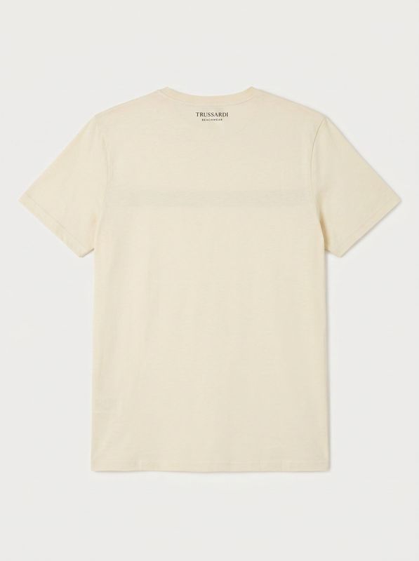 2. Plain T-shirt with logo Cream Trussardi tru26mts03