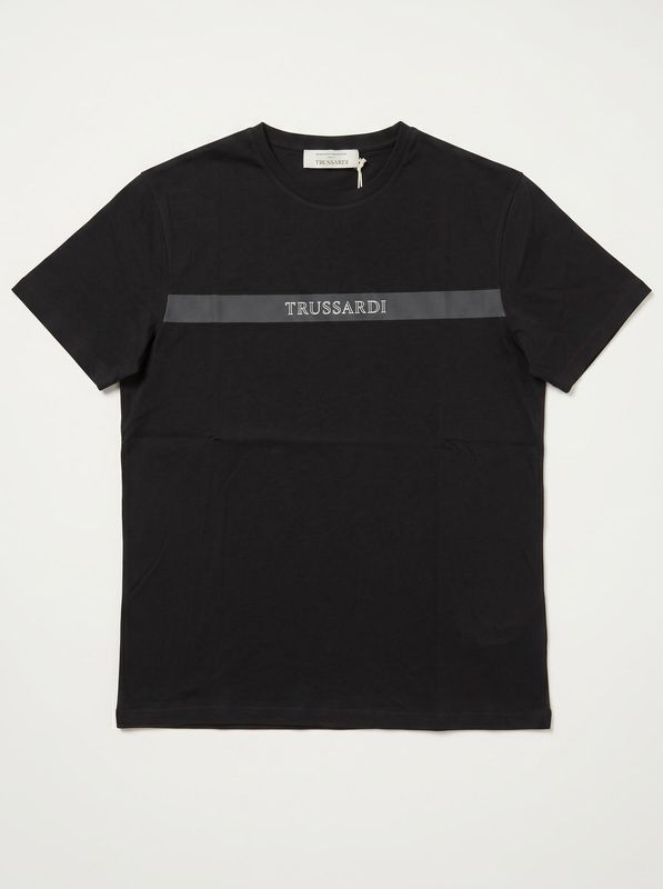 Plain T-shirt with logo Black Trussardi