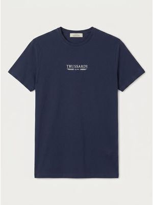 1. Plain T-shirt with central logo Blue