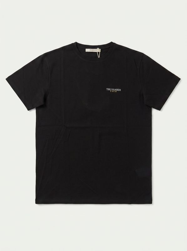 Plain T-shirt with side logo Black Trussardi