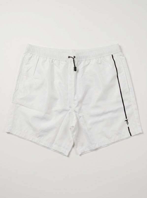 Solid color swimwear with side logo White Trussardi