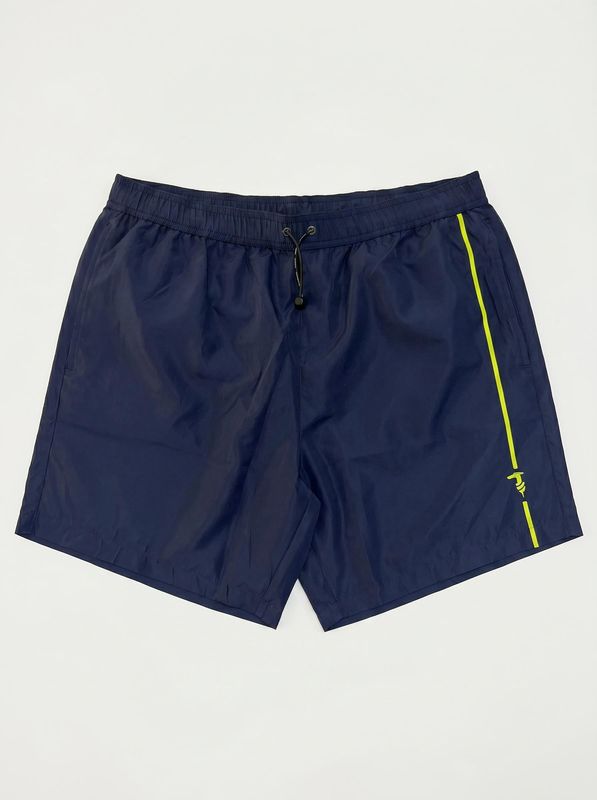 Solid color swimwear with side logo Blue Trussardi