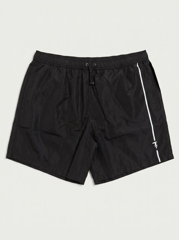 Solid color swimwear with side logo Black Trussardi