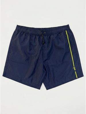 1. Solid color swimwear with side logo Blue