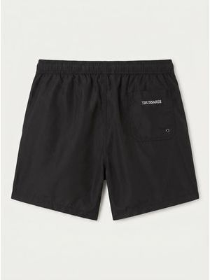 2. Solid color swimwear with side logo Black