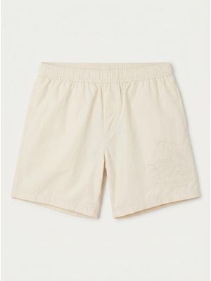 1. Solid color swimsuit with tone-on-tone logo Cream