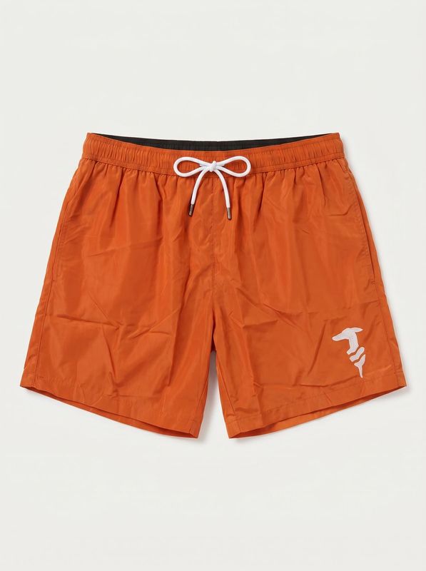 Solid color swimwear with side logo Orange Trussardi