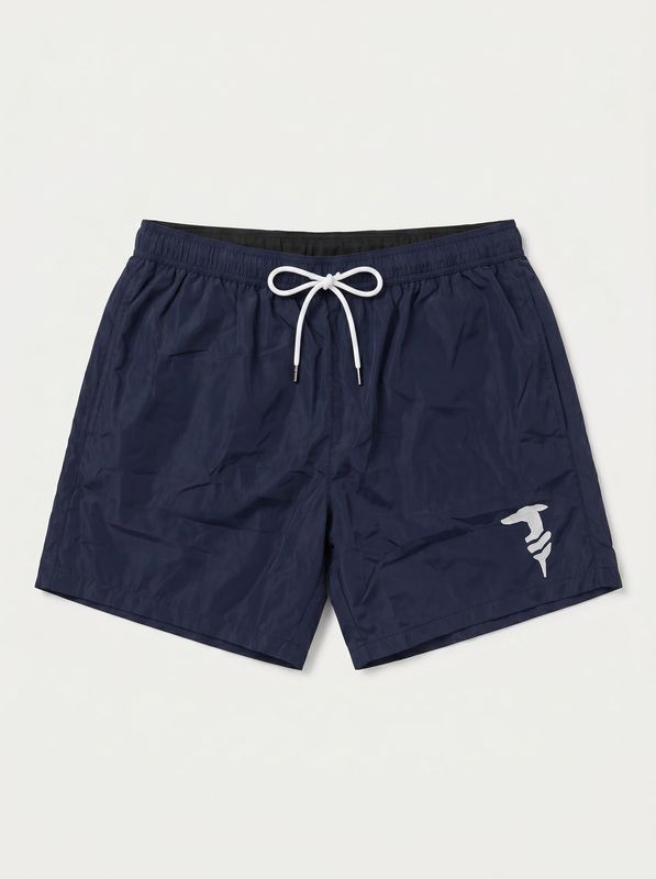 Solid color swimwear with side logo Blue Trussardi
