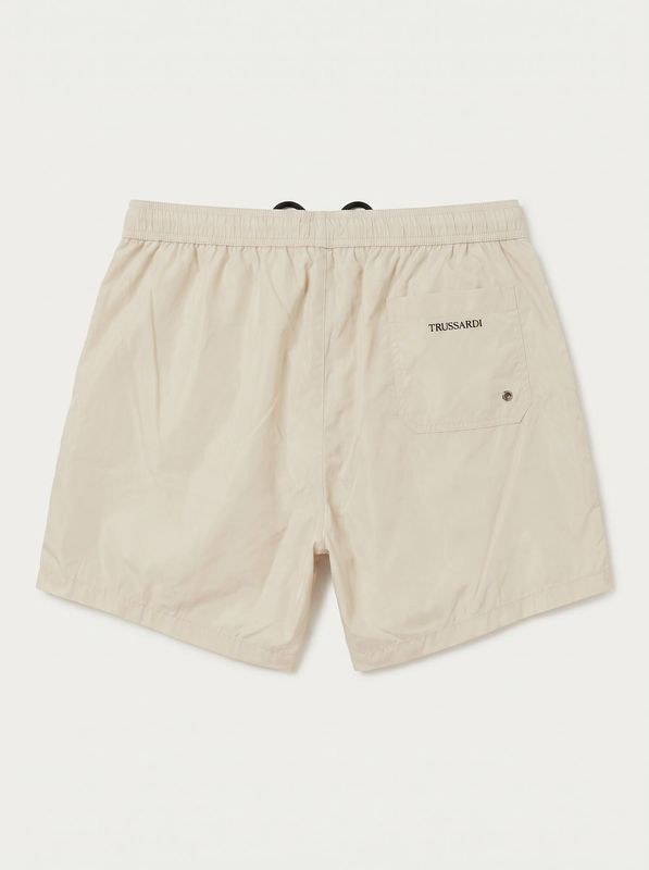 2. Solid color swimwear with side logo Cream Trussardi tru26mbm05