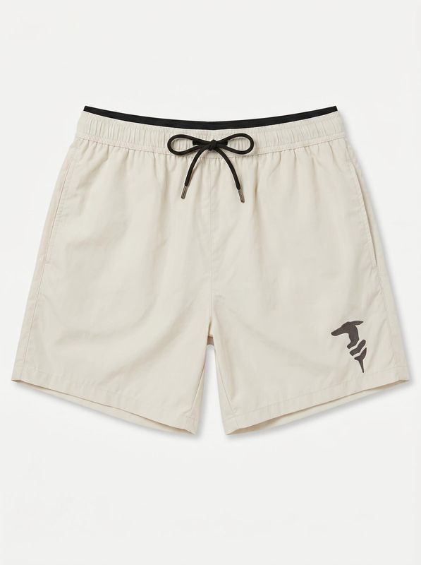 Solid color swimwear with side logo Cream Trussardi